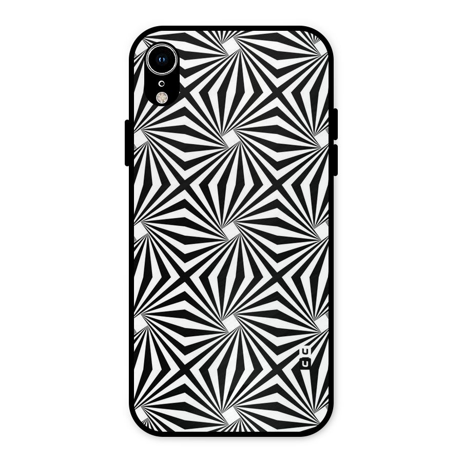 Monochromatic Swirls Metal Back Case for iPhone XR
