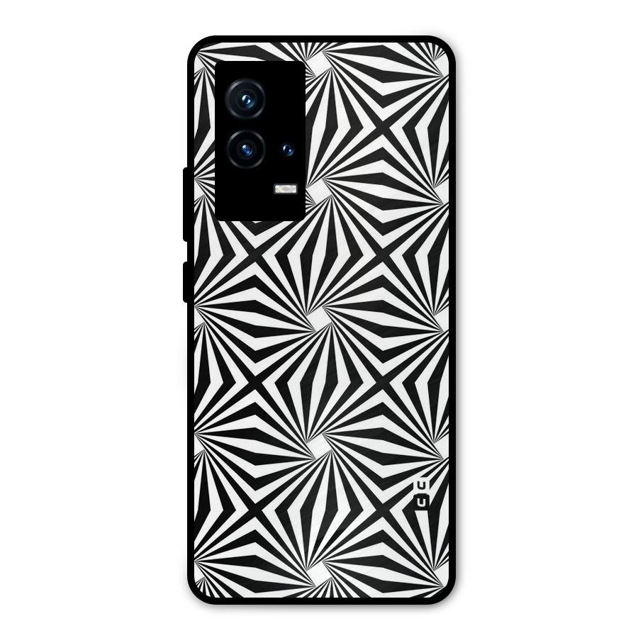 Monochromatic Swirls Metal Back Case for iQOO 9 5G