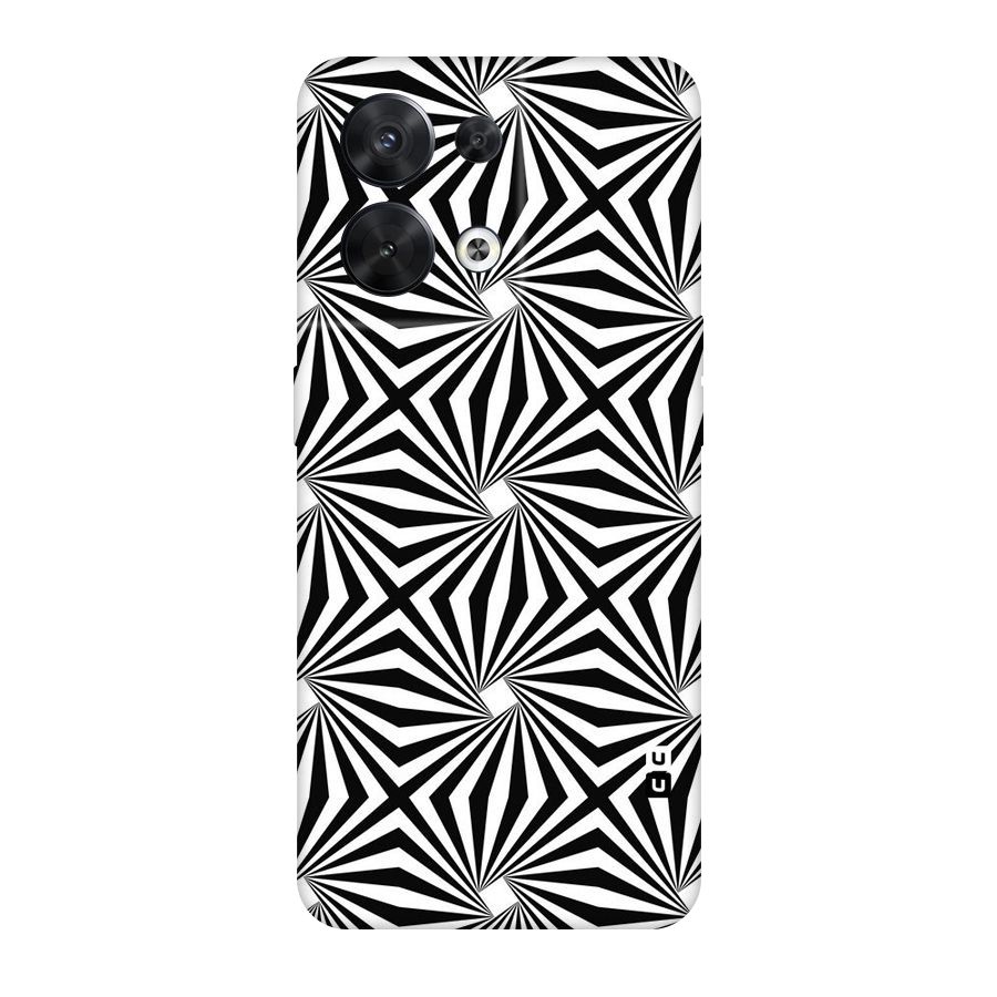 Monochromatic Swirls Original Polycarbonate Back Case for Oppo Reno8 5G