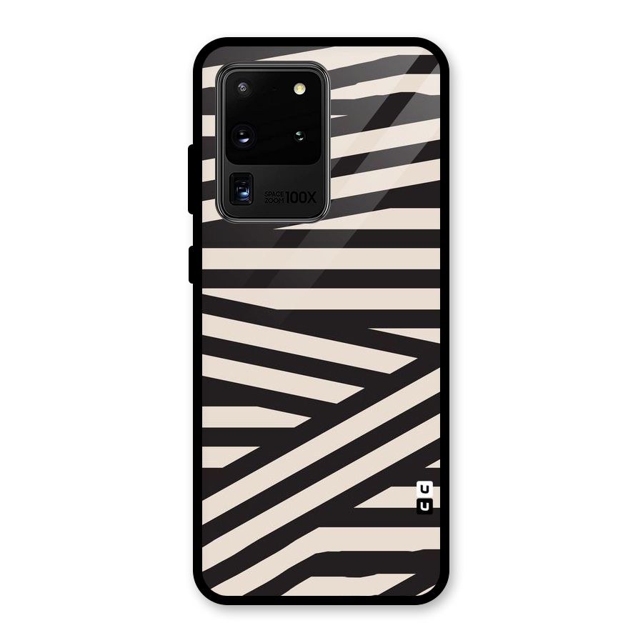 Monochrome Lines Glass Back Case for Galaxy S20 Ultra