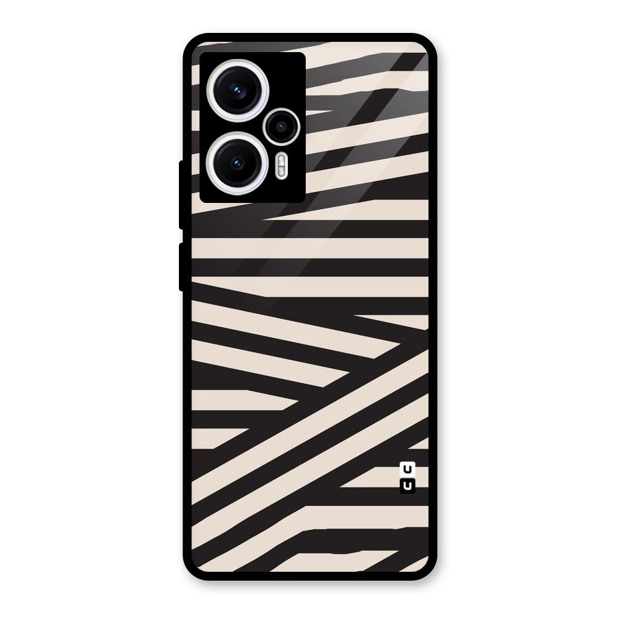 Monochrome Lines Glass Back Case for Poco F5