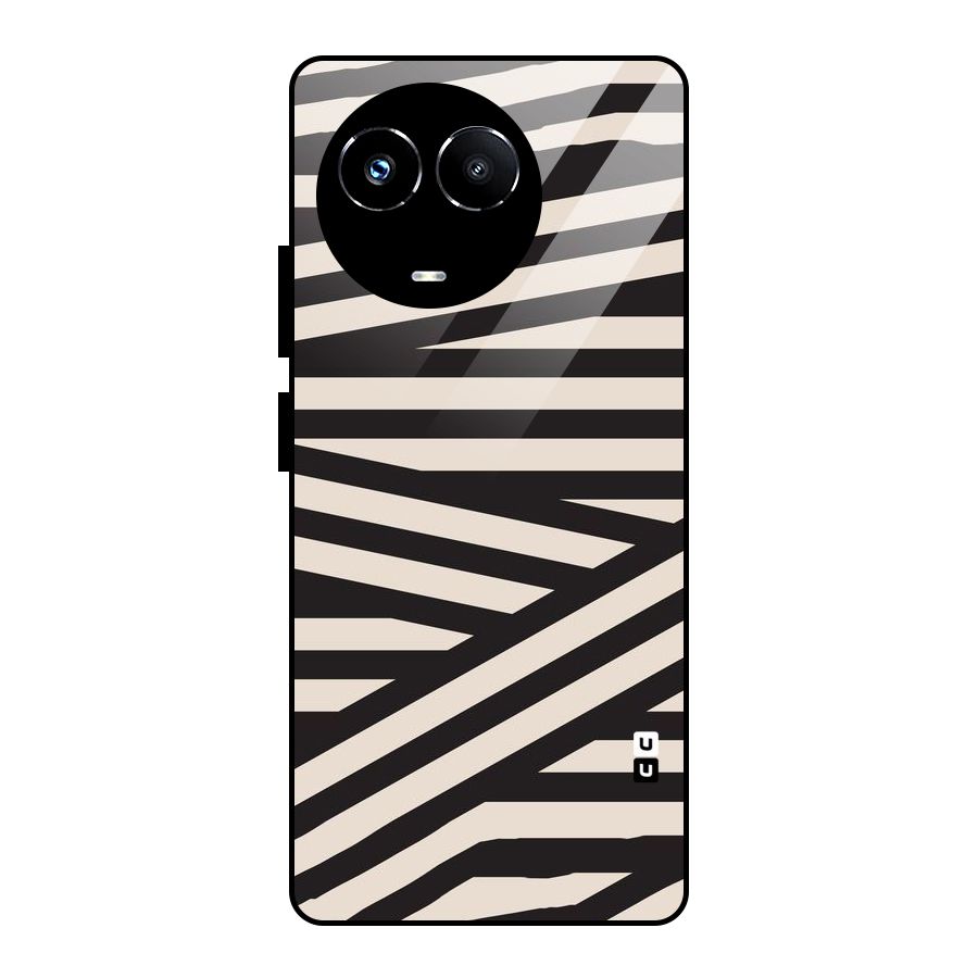 Monochrome Lines Glass Back Case for Realme 11X