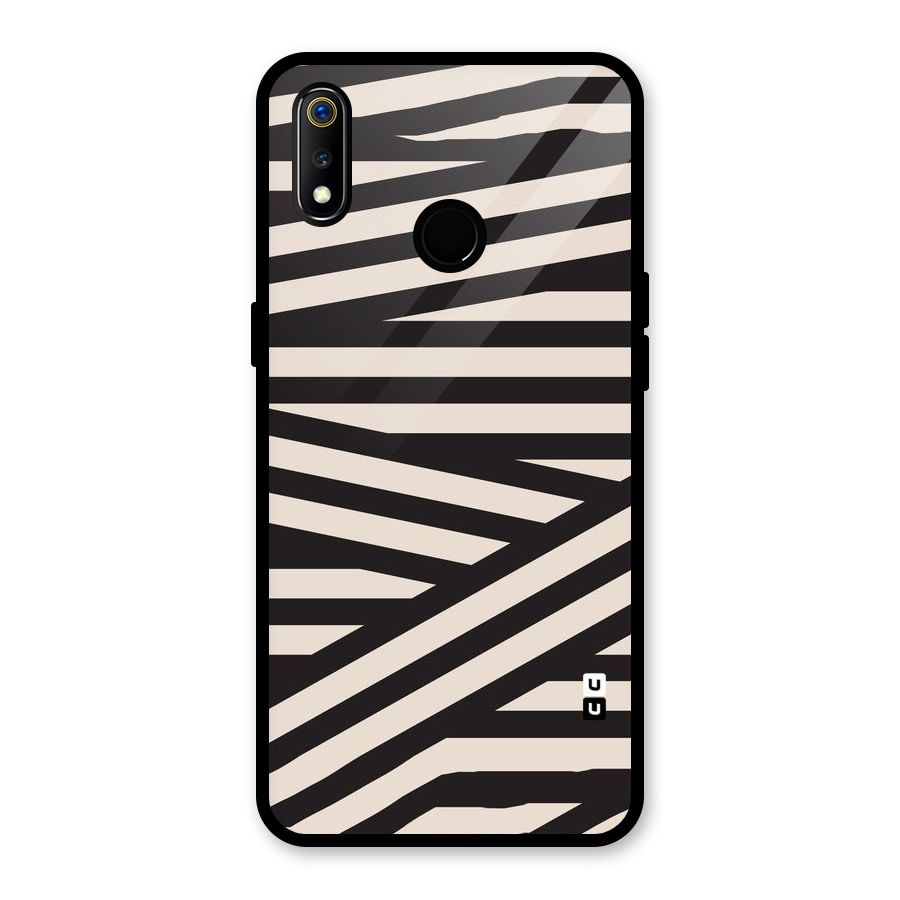 Monochrome Lines Glass Back Case for Realme 3i