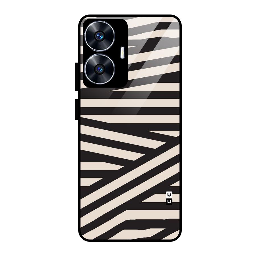 Monochrome Lines Glass Back Case for Realme Narzo N55