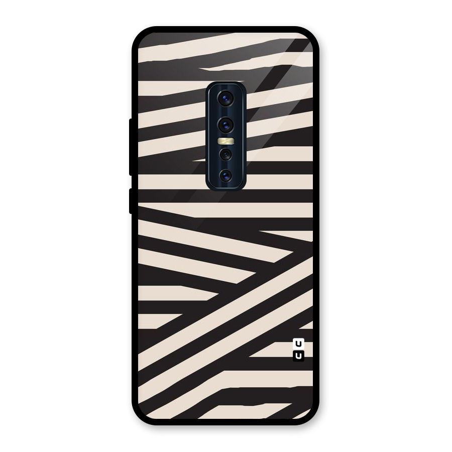 Monochrome Lines Glass Back Case for Vivo V17 Pro