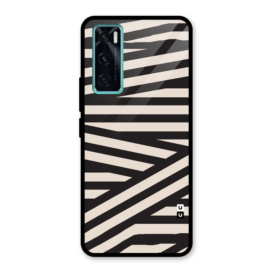 Monochrome Lines Glass Back Case for Vivo V20 SE