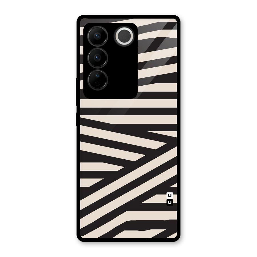 Monochrome Lines Glass Back Case for Vivo V27