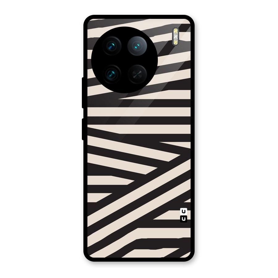 Monochrome Lines Glass Back Case for Vivo X90 Pro