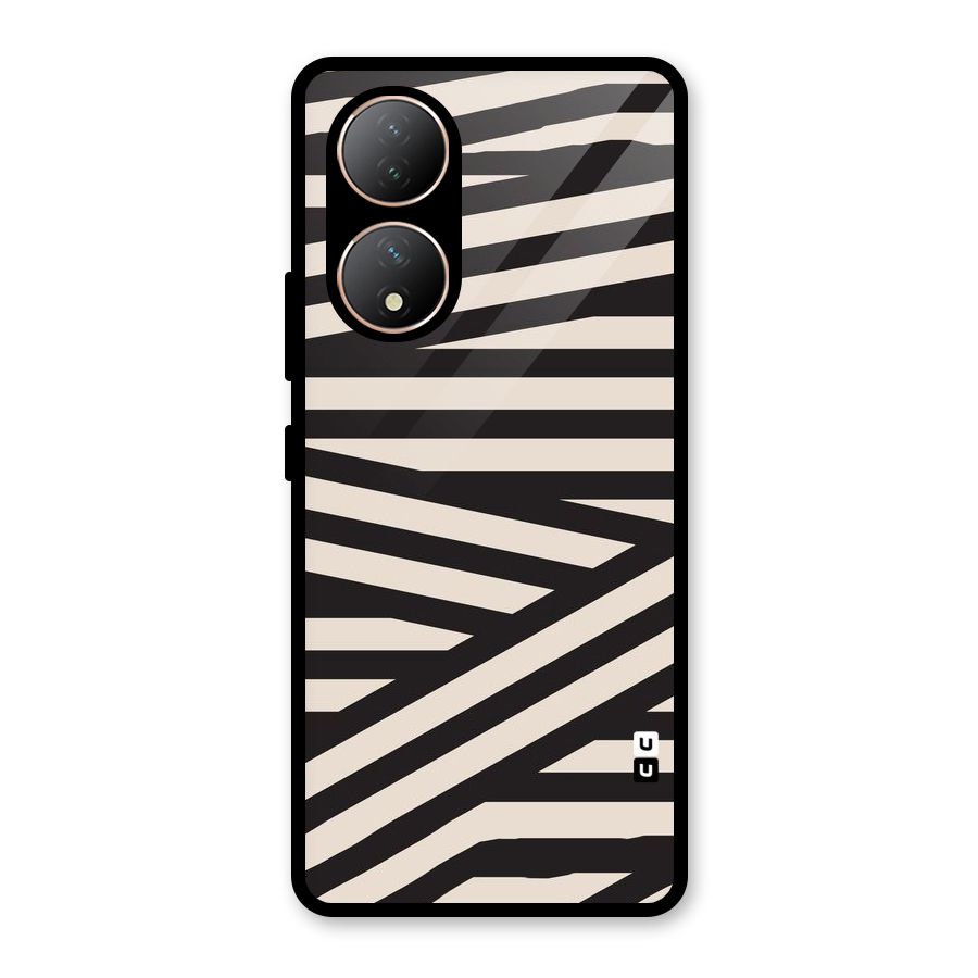 Monochrome Lines Glass Back Case for Vivo Y100A