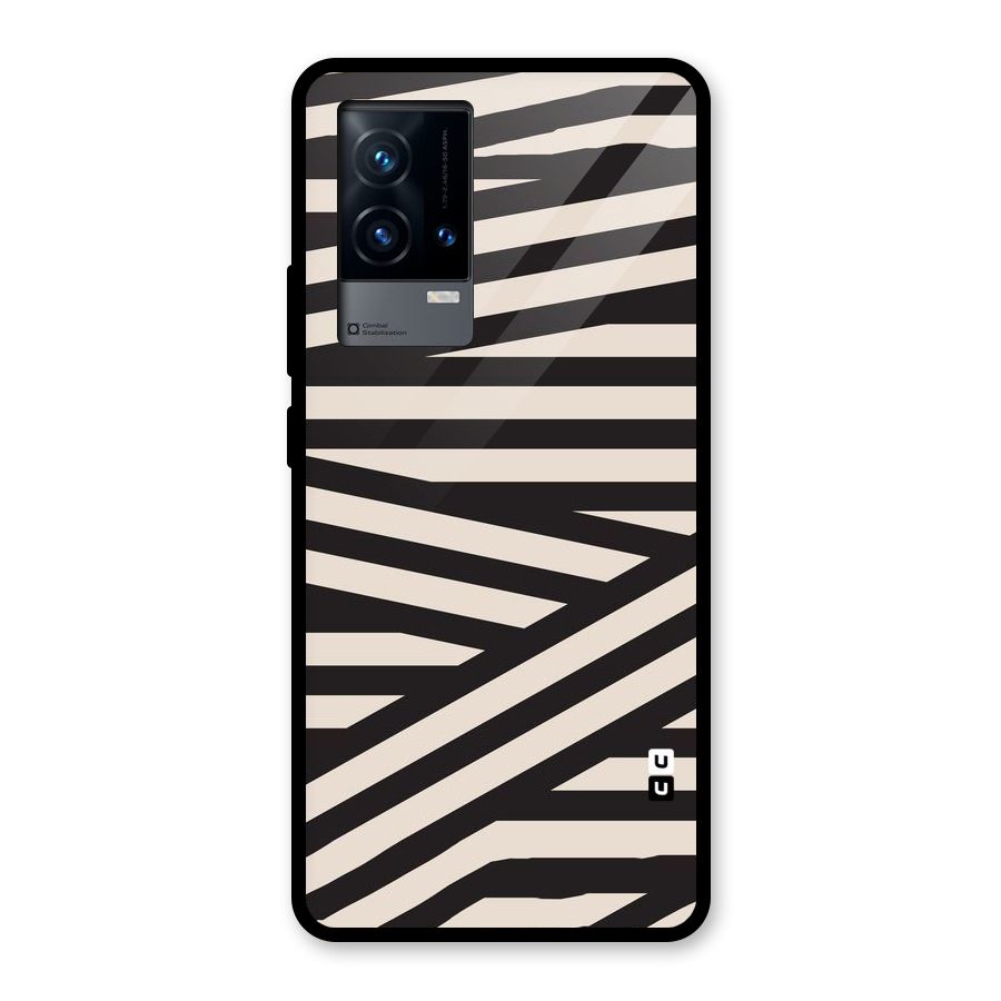 Monochrome Lines Glass Back Case for iQOO 9 5G