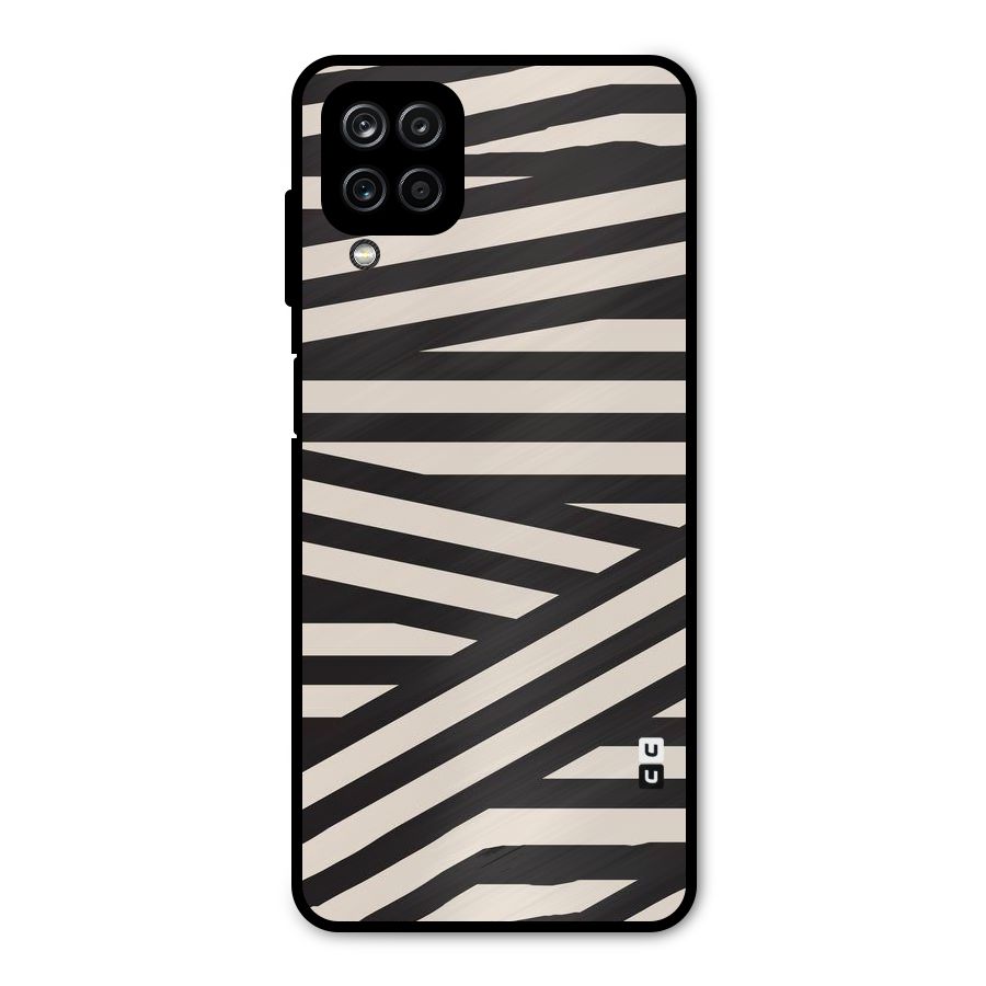 Monochrome Lines Metal Back Case for Galaxy A12