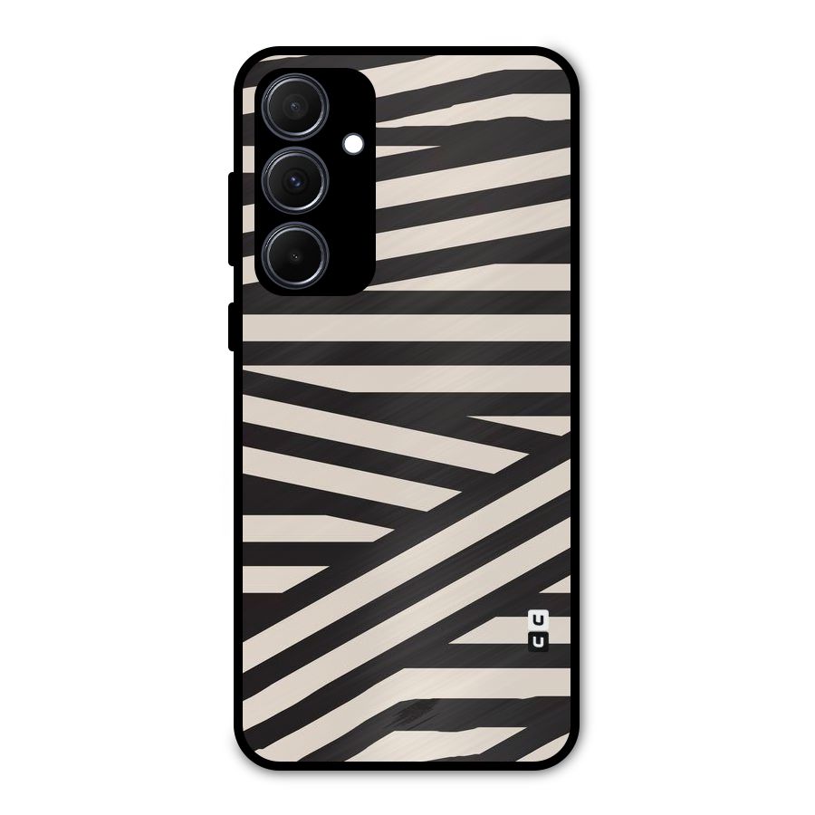 Monochrome Lines Metal Back Case for Galaxy A35