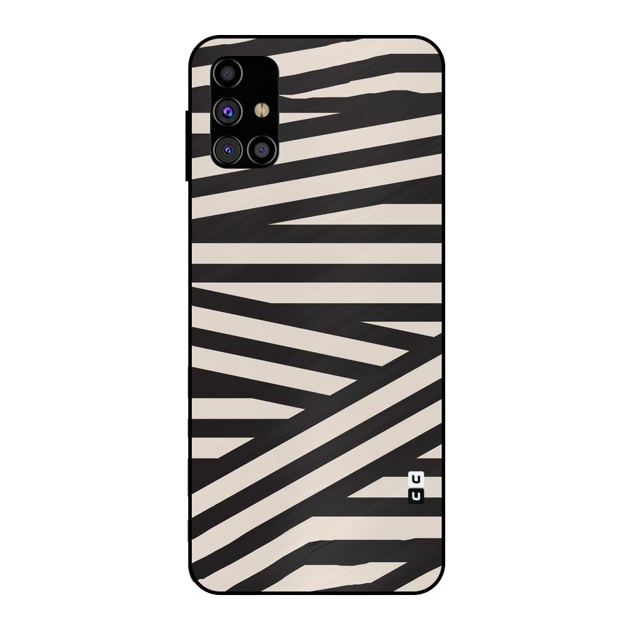 Monochrome Lines Metal Back Case for Galaxy M31s