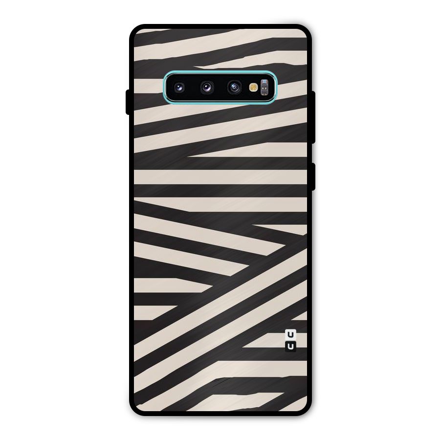 Monochrome Lines Metal Back Case for Galaxy S10 Plus