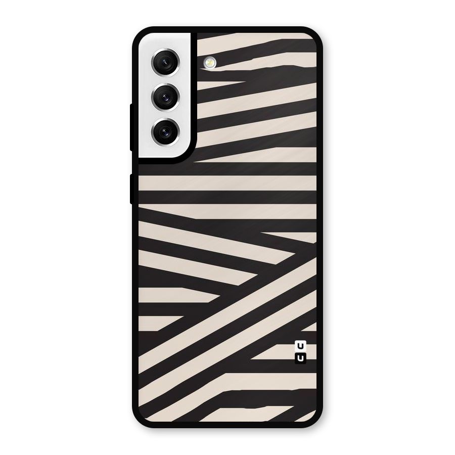 Monochrome Lines Metal Back Case for Galaxy S21 FE 5G