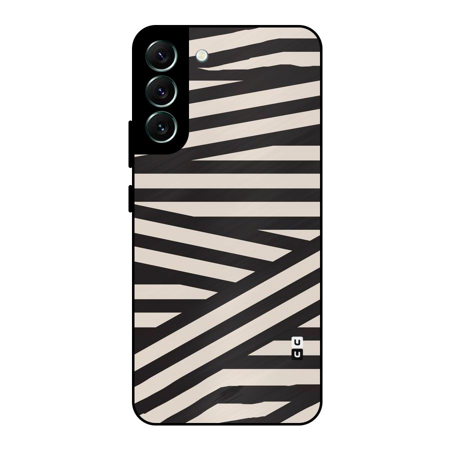 Monochrome Lines Metal Back Case for Galaxy S22 Plus 5G