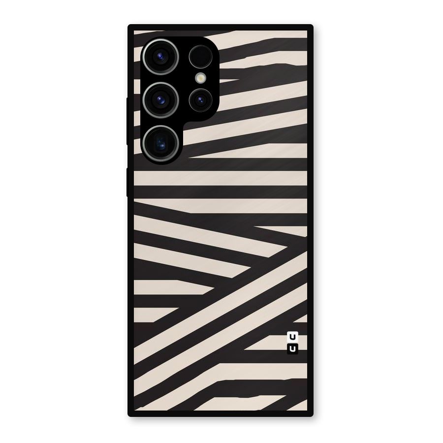 Monochrome Lines Metal Back Case for Galaxy S23 Ultra