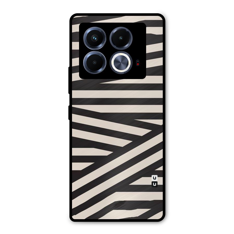 Monochrome Lines Metal Back Case for Infinix Note 40 5G