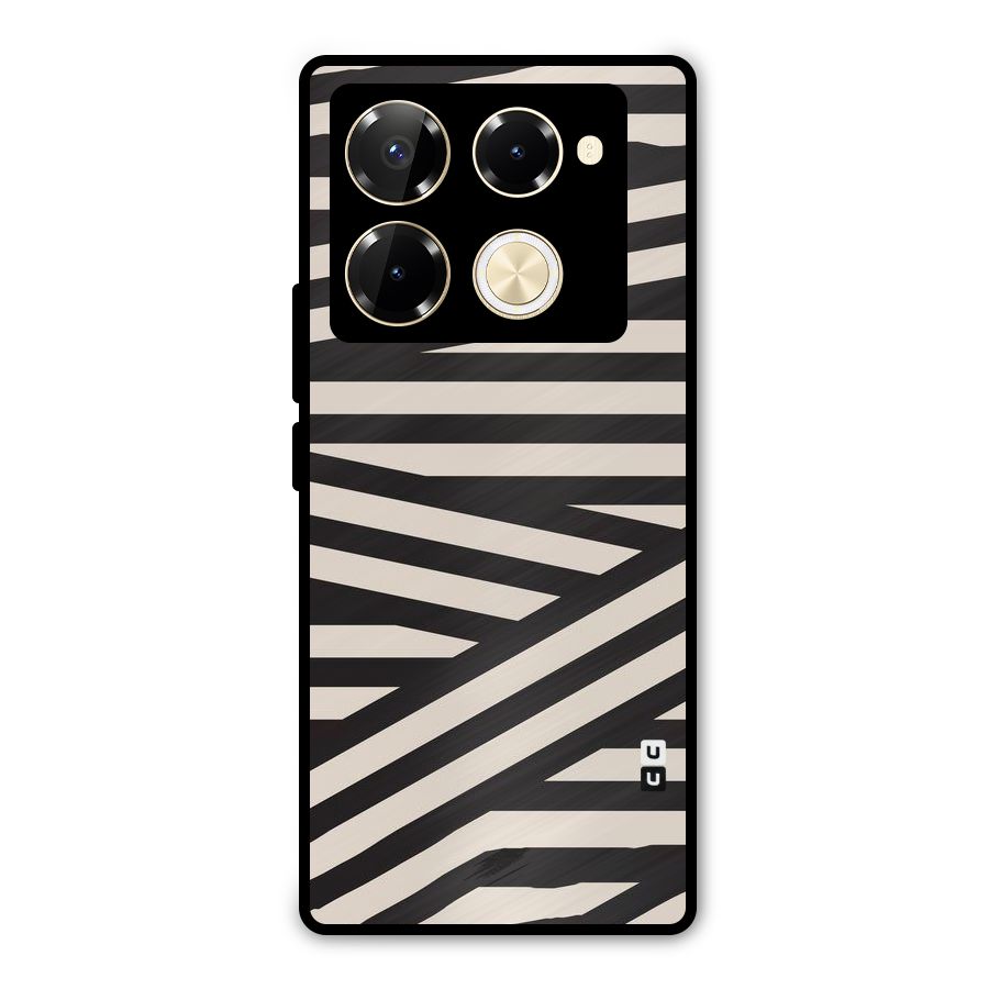 Monochrome Lines Metal Back Case for Infinix Note 40 Pro