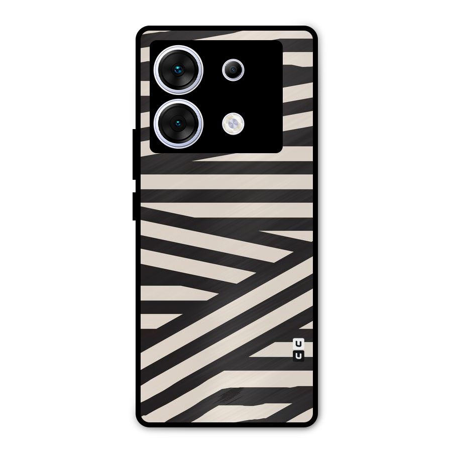 Monochrome Lines Metal Back Case for Infinix Zero 30 5G