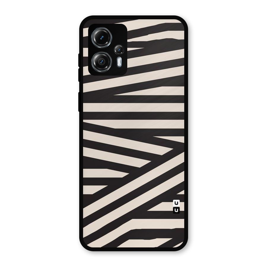 Monochrome Lines Metal Back Case for Moto G13