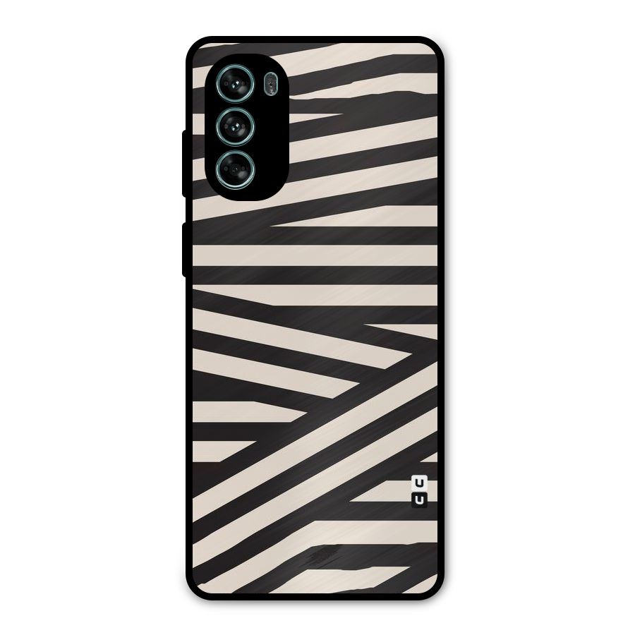 Monochrome Lines Metal Back Case for Moto G62