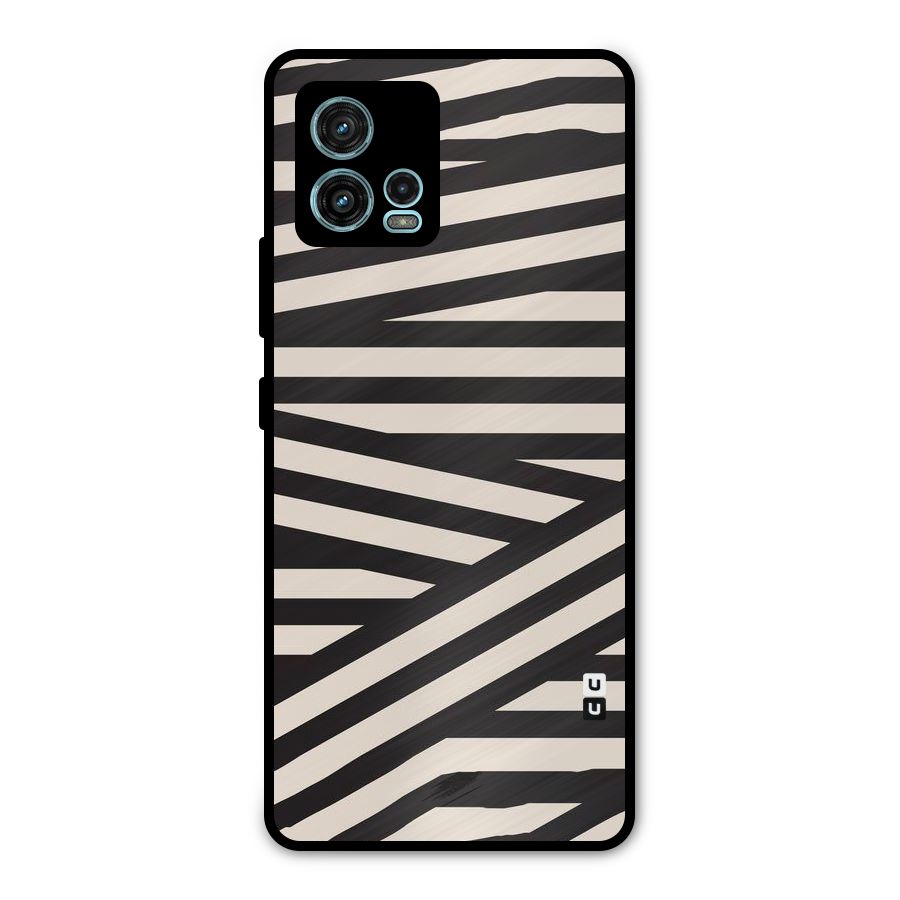 Monochrome Lines Metal Back Case for Moto G72