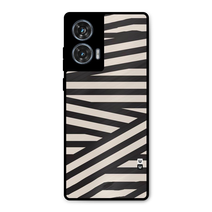 Monochrome Lines Metal Back Case for Motorola Edge 50 Fusion