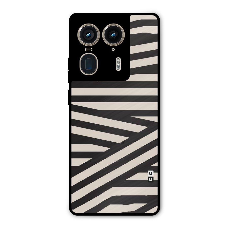 Monochrome Lines Metal Back Case for Motorola Edge 50 Ultra