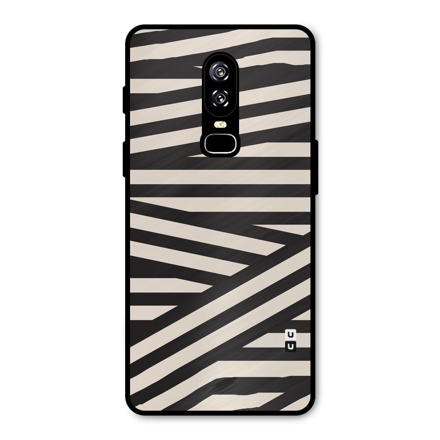 Monochrome Lines Metal Back Case for OnePlus 6