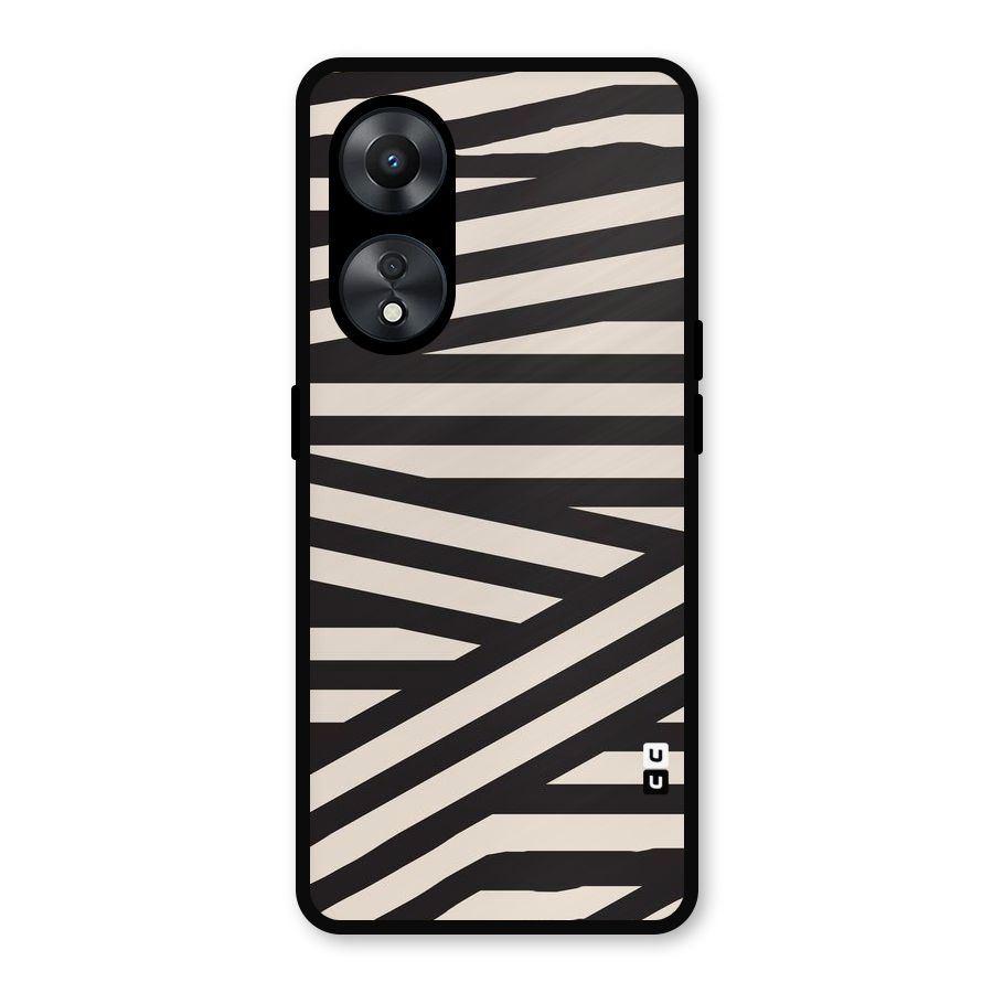 Monochrome Lines Metal Back Case for Oppo A78