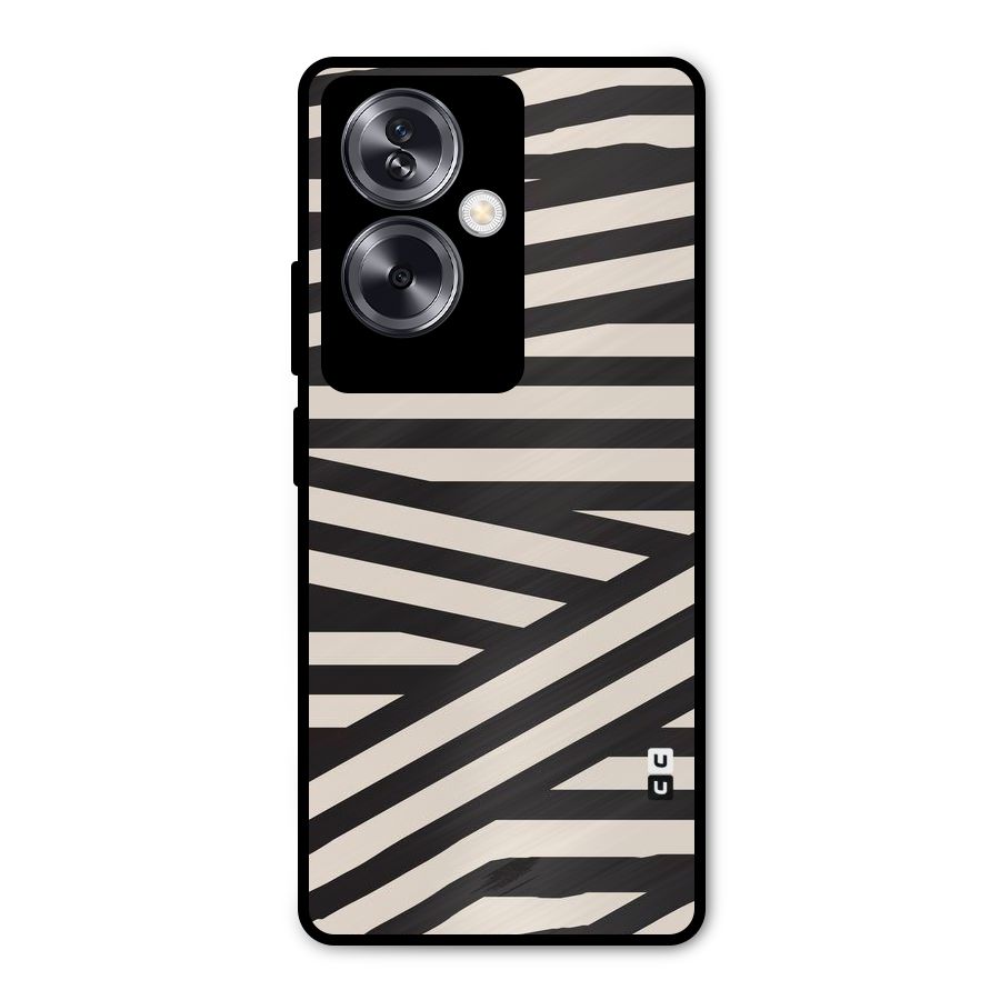 Monochrome Lines Metal Back Case for Oppo A79 5G