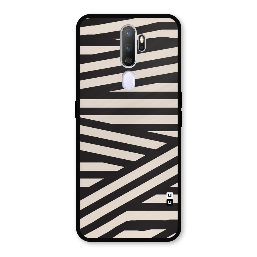 Monochrome Lines Metal Back Case for Oppo A9 (2020)