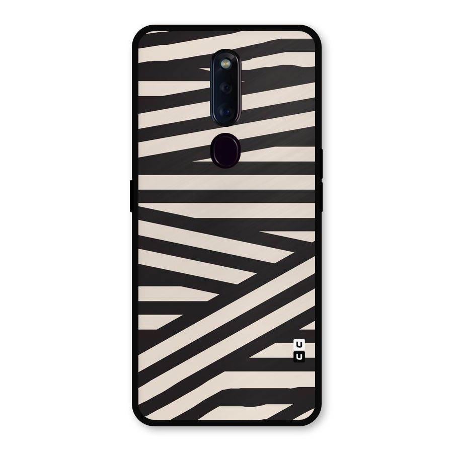 Monochrome Lines Metal Back Case for Oppo F11 Pro