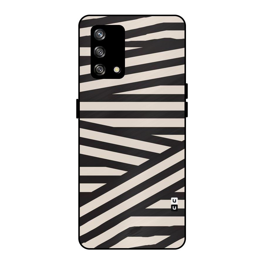 Monochrome Lines Metal Back Case for Oppo F19