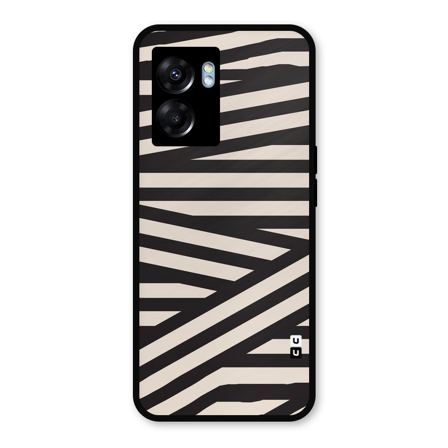 Monochrome Lines Metal Back Case for Oppo K10 (5G)