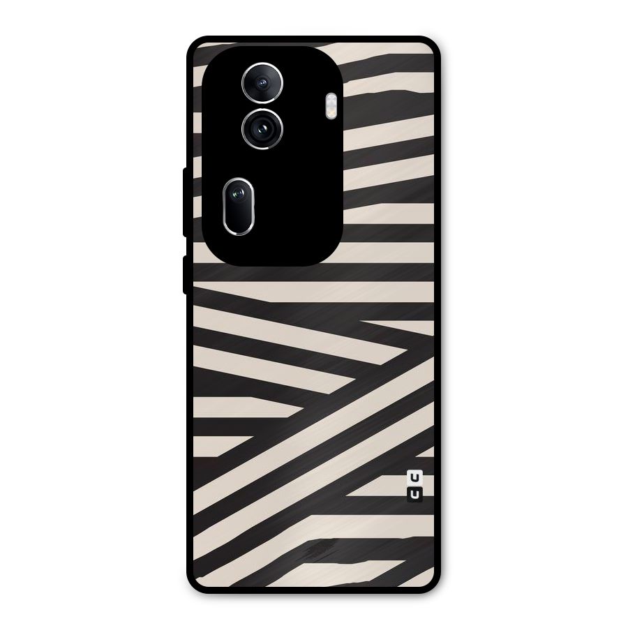 Monochrome Lines Metal Back Case for Oppo Reno11 Pro 5G