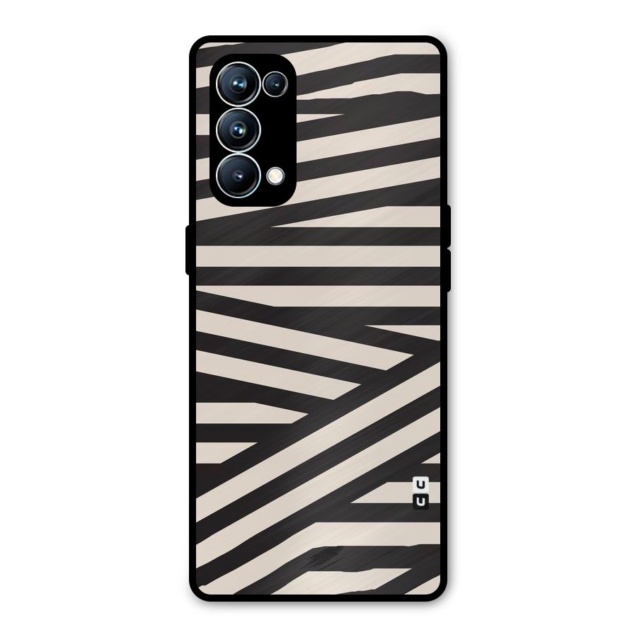 Monochrome Lines Metal Back Case for Oppo Reno5 Pro 5G