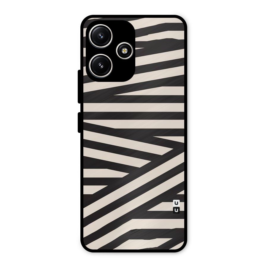 Monochrome Lines Metal Back Case for Poco M6 Pro