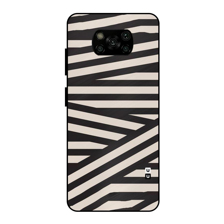 Monochrome Lines Metal Back Case for Poco X3