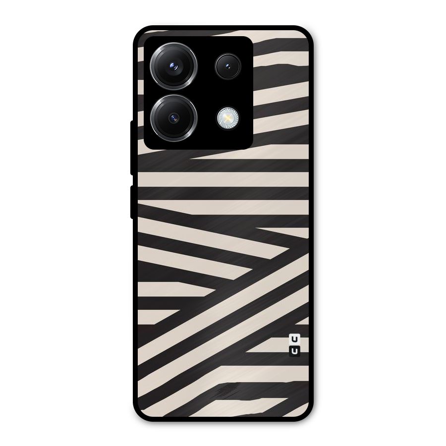 Monochrome Lines Metal Back Case for Poco X6