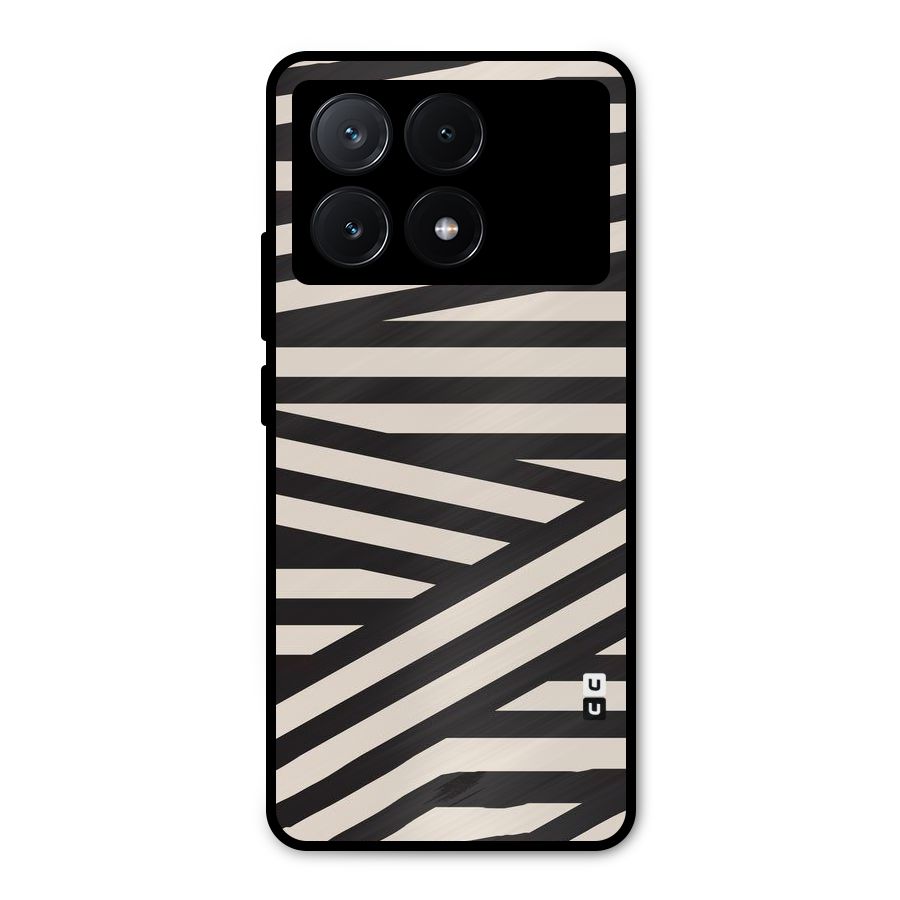 Monochrome Lines Metal Back Case for Poco X6 Pro