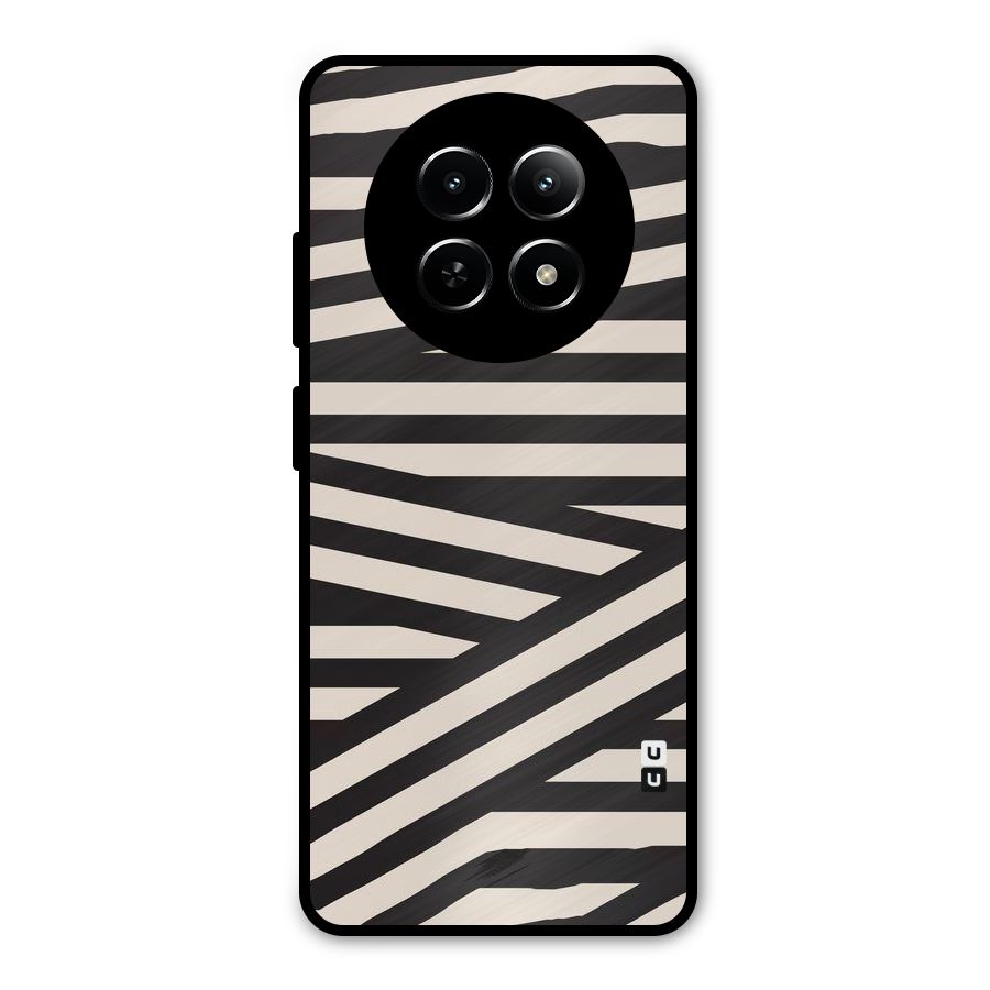 Monochrome Lines Metal Back Case for Realme 12 5G