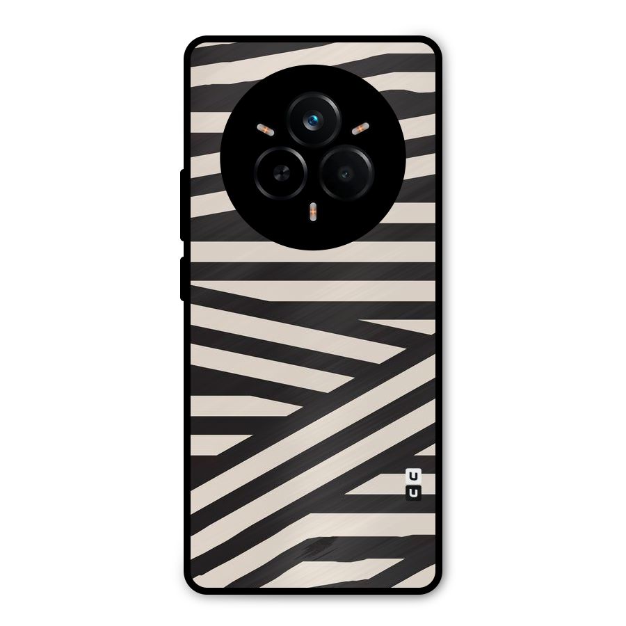 Monochrome Lines Metal Back Case for Realme 14 Pro