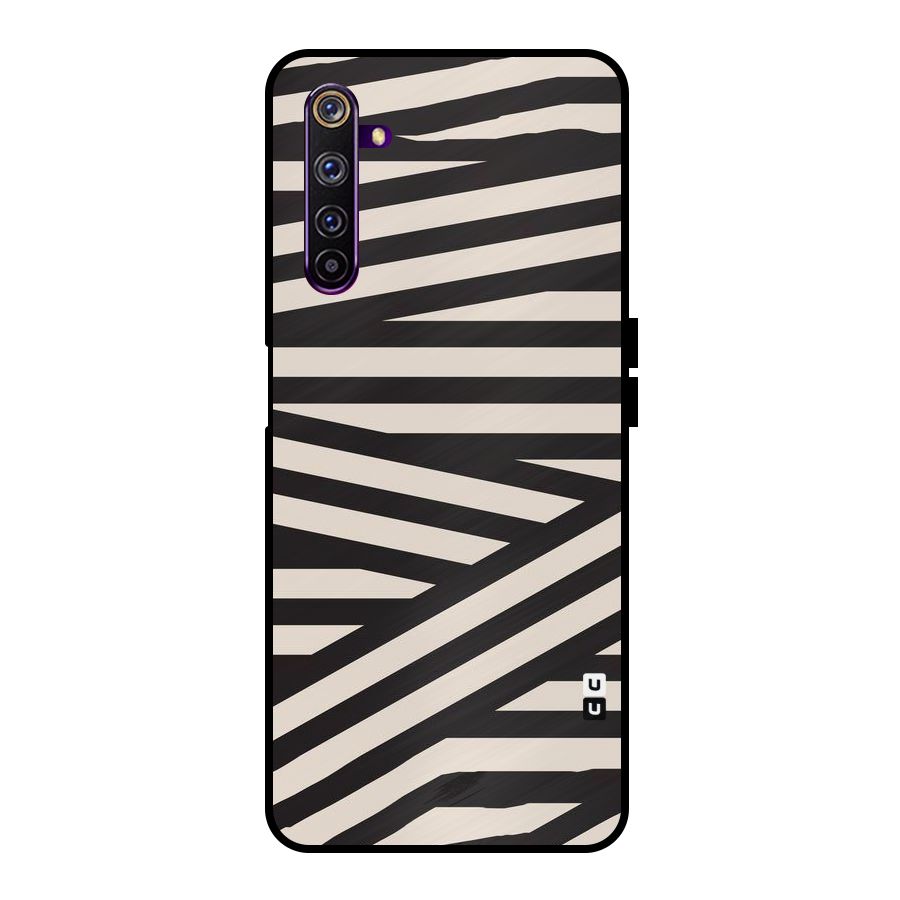 Monochrome Lines Metal Back Case for Realme 6 Pro