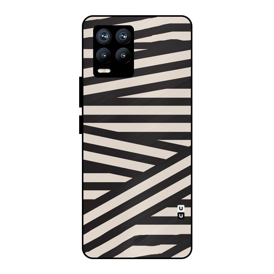 Monochrome Lines Metal Back Case for Realme 8