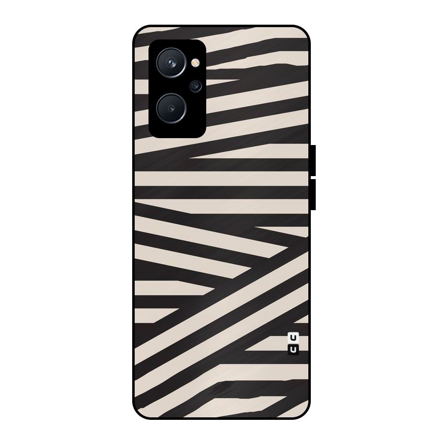 Monochrome Lines Metal Back Case for Realme 9i 5G