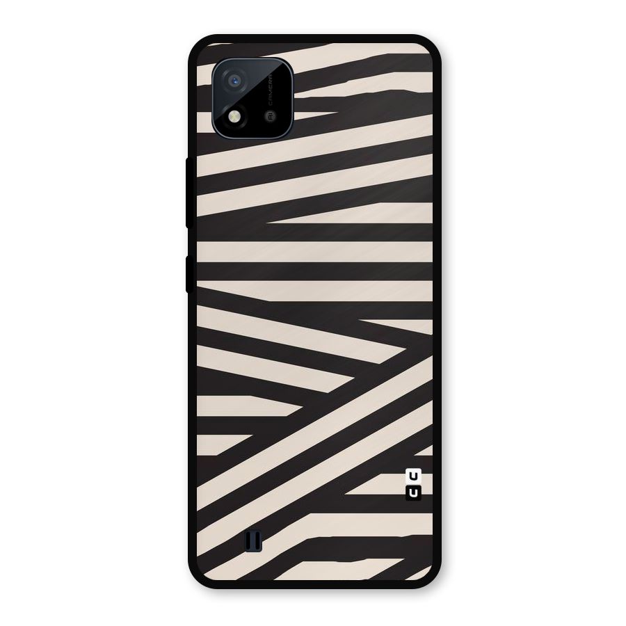 Monochrome Lines Metal Back Case for Realme C11 2021