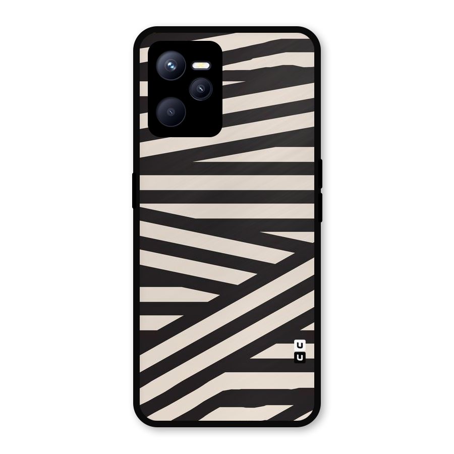 Monochrome Lines Metal Back Case for Realme C35