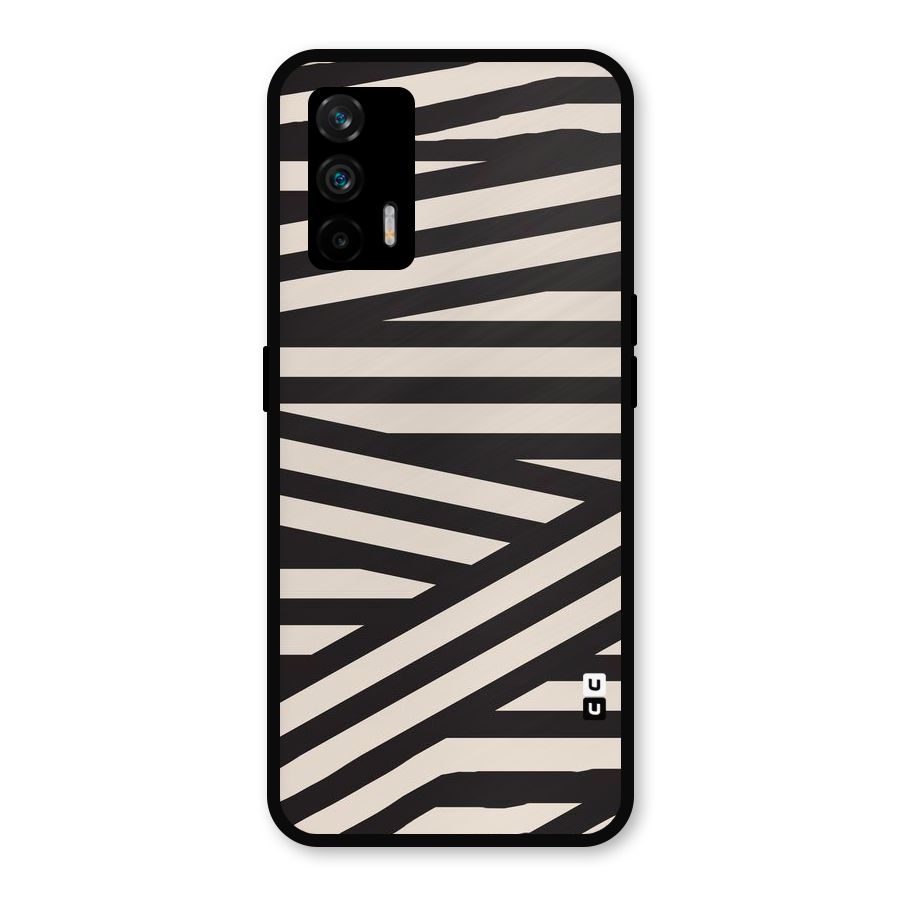Monochrome Lines Metal Back Case for Realme GT 5G